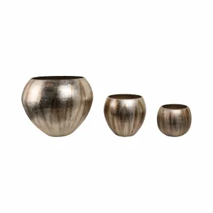 S/3 13/18/25" Noatak Antique Silver Planters