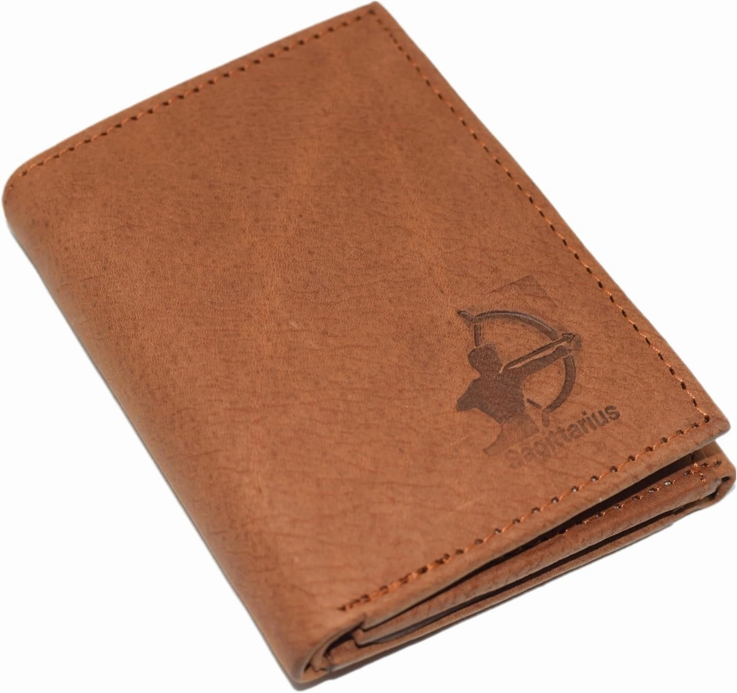 Sagittarius Rfid Blocking Men'S Real Leather Bifold Trifold Zodiac Sign Logo Wallet (Trifold) Todays Steal Limited Stock Hot Deal