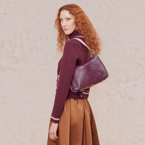 Shop the Savings Small Softie Leather Shoulder Bag - Ok Colourblock Burgundy