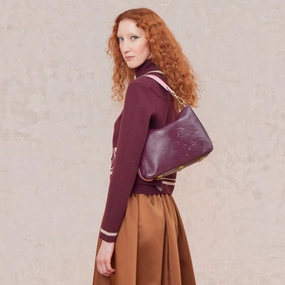 Shop the Savings Small Softie Leather Shoulder Bag - Ok Colourblock Burgundy