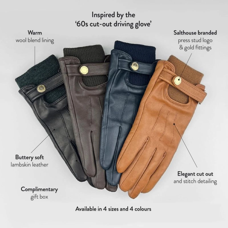 Salthouse England Elektra Ladies Leather Gloves - Chocolate Dont Miss Big Savings