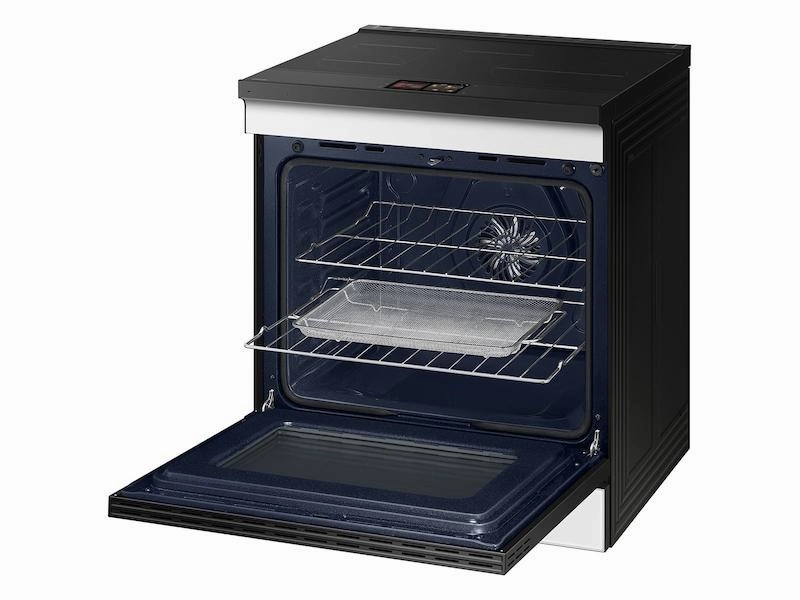 Samsung NSI6DB990012 Bespoke Slide-In Induction Range 6.3 Cu. Ft. In White Glass With Ai Hub&#8482; & Smart Oven Camera