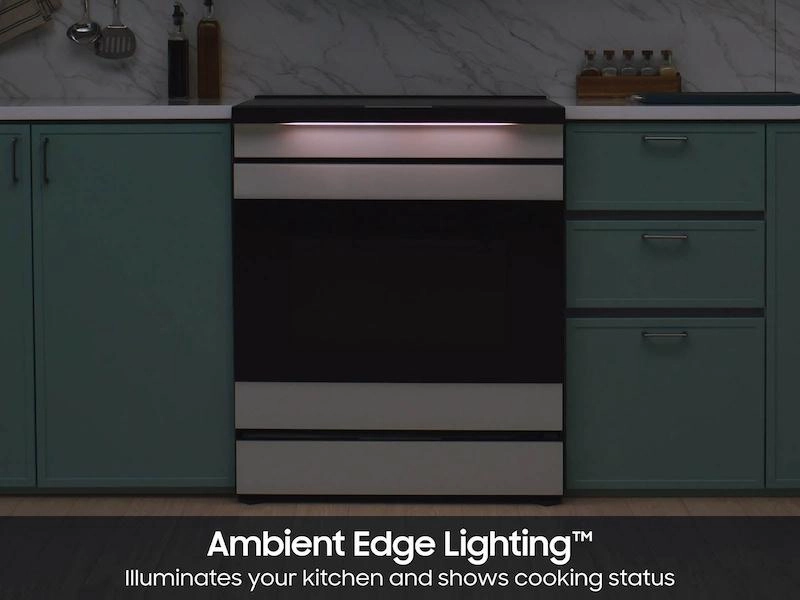 Samsung NSI6DB990012 Bespoke Slide-In Induction Range 6.3 Cu. Ft. In White Glass With Ai Hub&#8482; & Smart Oven Camera