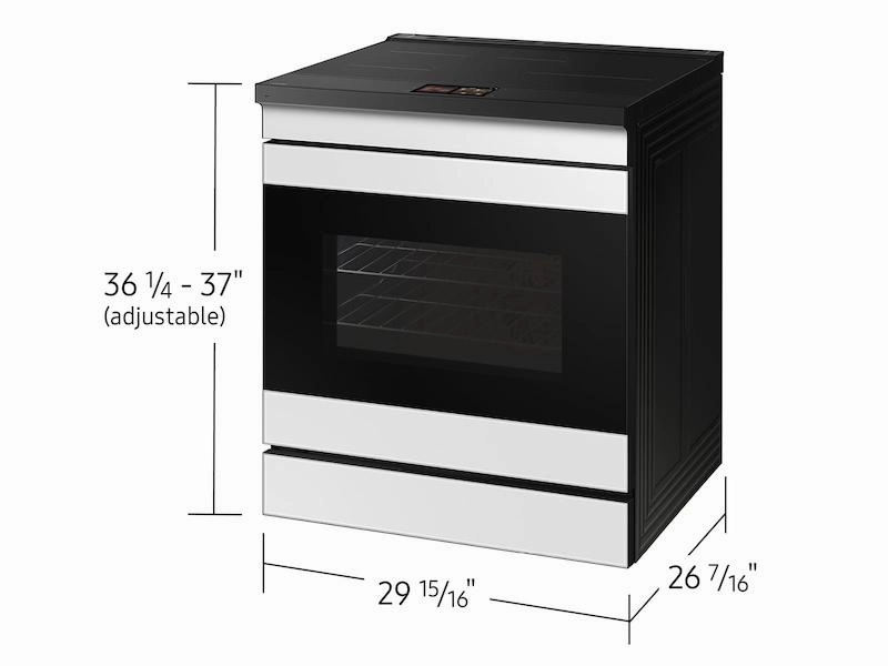 Samsung NSI6DB990012 Bespoke Slide-In Induction Range 6.3 Cu. Ft. In White Glass With Ai Hub&#8482; & Smart Oven Camera
