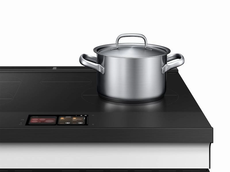 Samsung NSI6DB990012 Bespoke Slide-In Induction Range 6.3 Cu. Ft. In White Glass With Ai Hub&#8482; & Smart Oven Camera