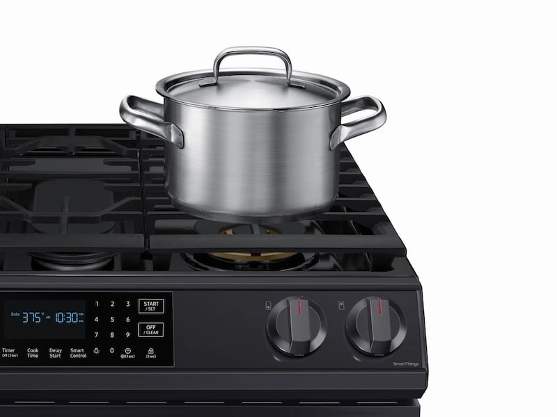 Samsung NX60T8511SG 6.0 Cu. Ft. Front Control Slide-In Gas Range With Air Fry & Wi-Fi In Black Stainless Steel