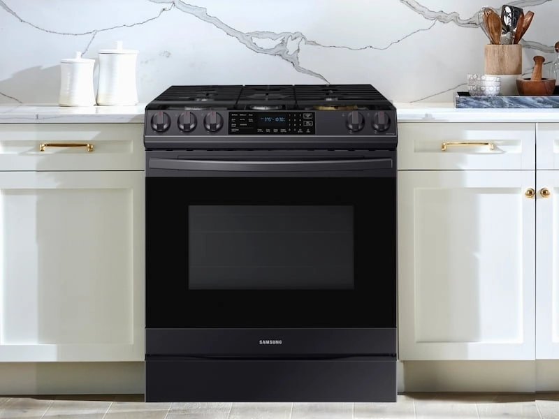 Samsung NX60T8511SG 6.0 Cu. Ft. Front Control Slide-In Gas Range With Air Fry & Wi-Fi In Black Stainless Steel