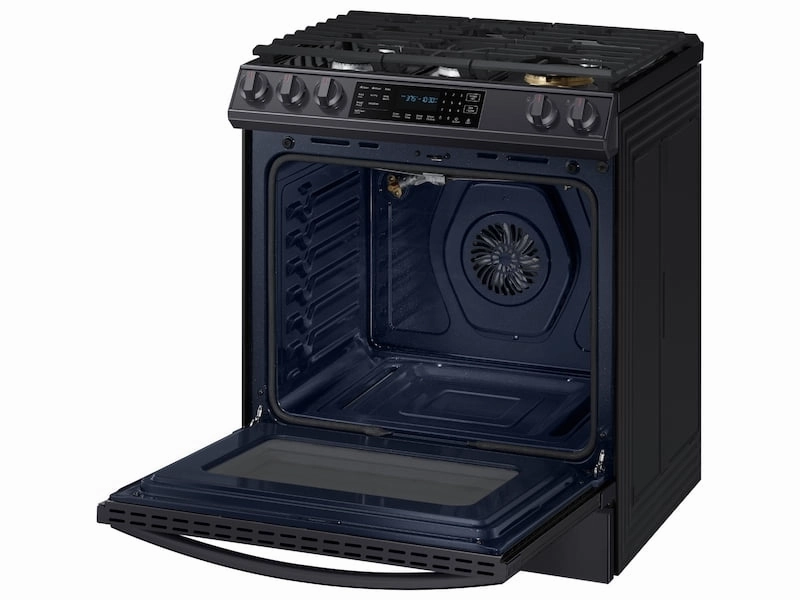 Samsung NX60T8511SG 6.0 Cu. Ft. Front Control Slide-In Gas Range With Air Fry & Wi-Fi In Black Stainless Steel