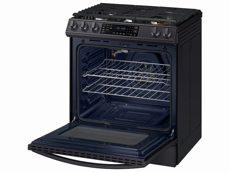 Samsung NX60T8511SG 6.0 Cu. Ft. Front Control Slide-In Gas Range With Air Fry & Wi-Fi In Black Stainless Steel