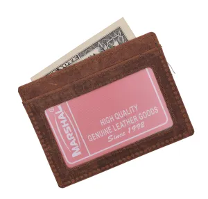 Hot Deals Today Mens Slim Vintage Genuine Leather Rfid Blocking Front Pocket Wallet Thin Card Holder Rfid370Htc