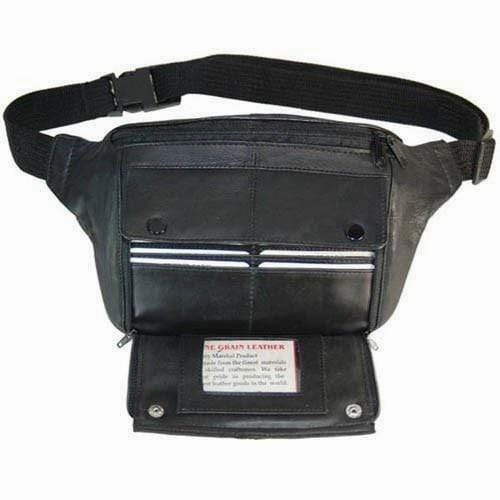 Genuine Leather Zippered Fanny Pack Card Holder 031 (C) Best Deal Alert