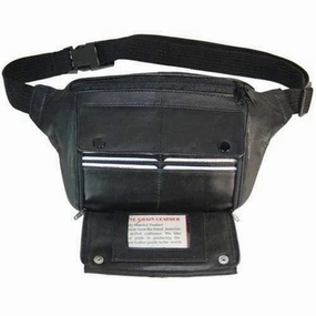 Genuine Leather Zippered Fanny Pack Card Holder 031 (C) Best Deal Alert