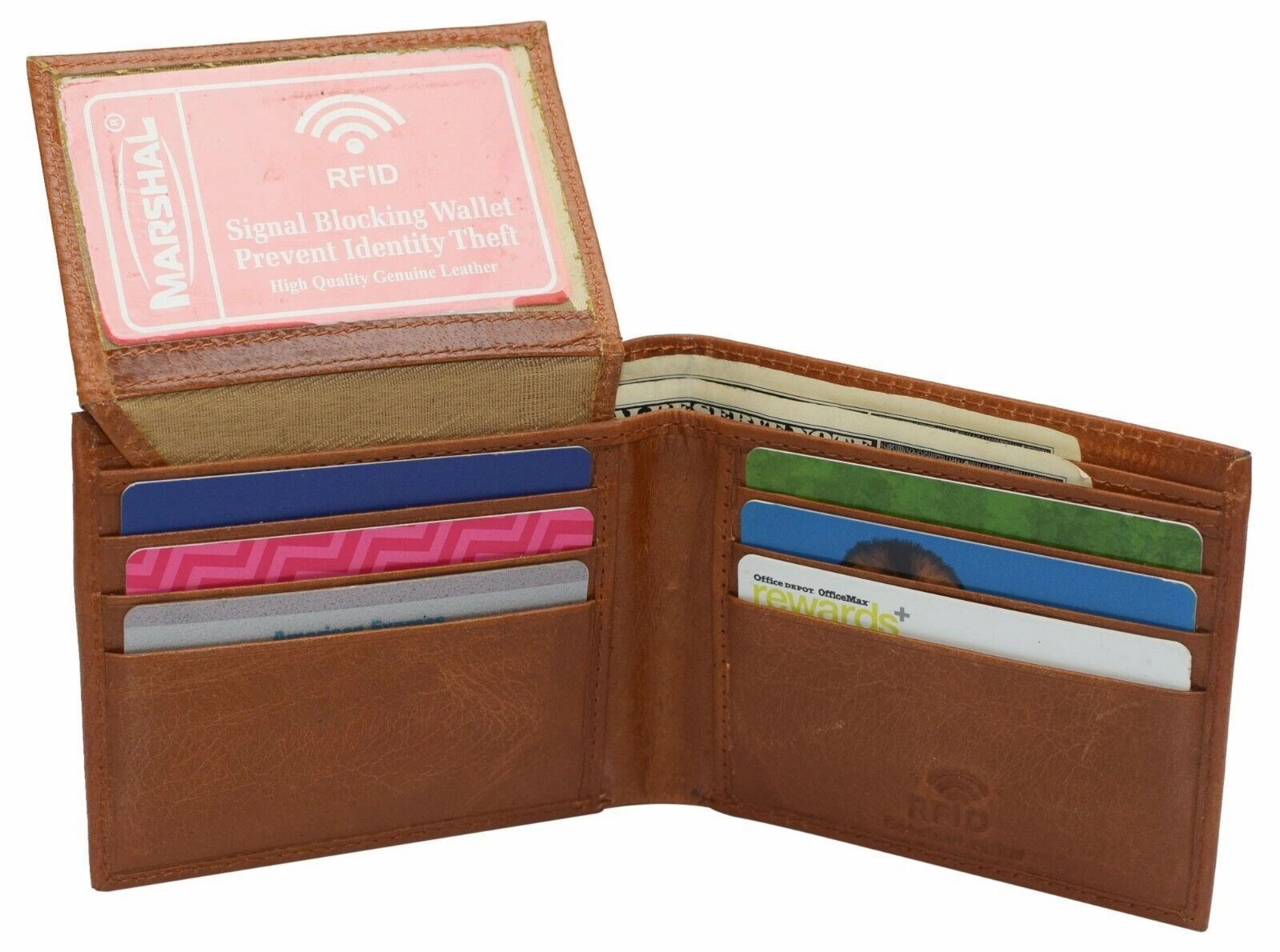 Rfid Blocking Genuine Hunter Leather Men'S Bifold Logo Debossed Wallets Dont Miss This Steal Save Big Online