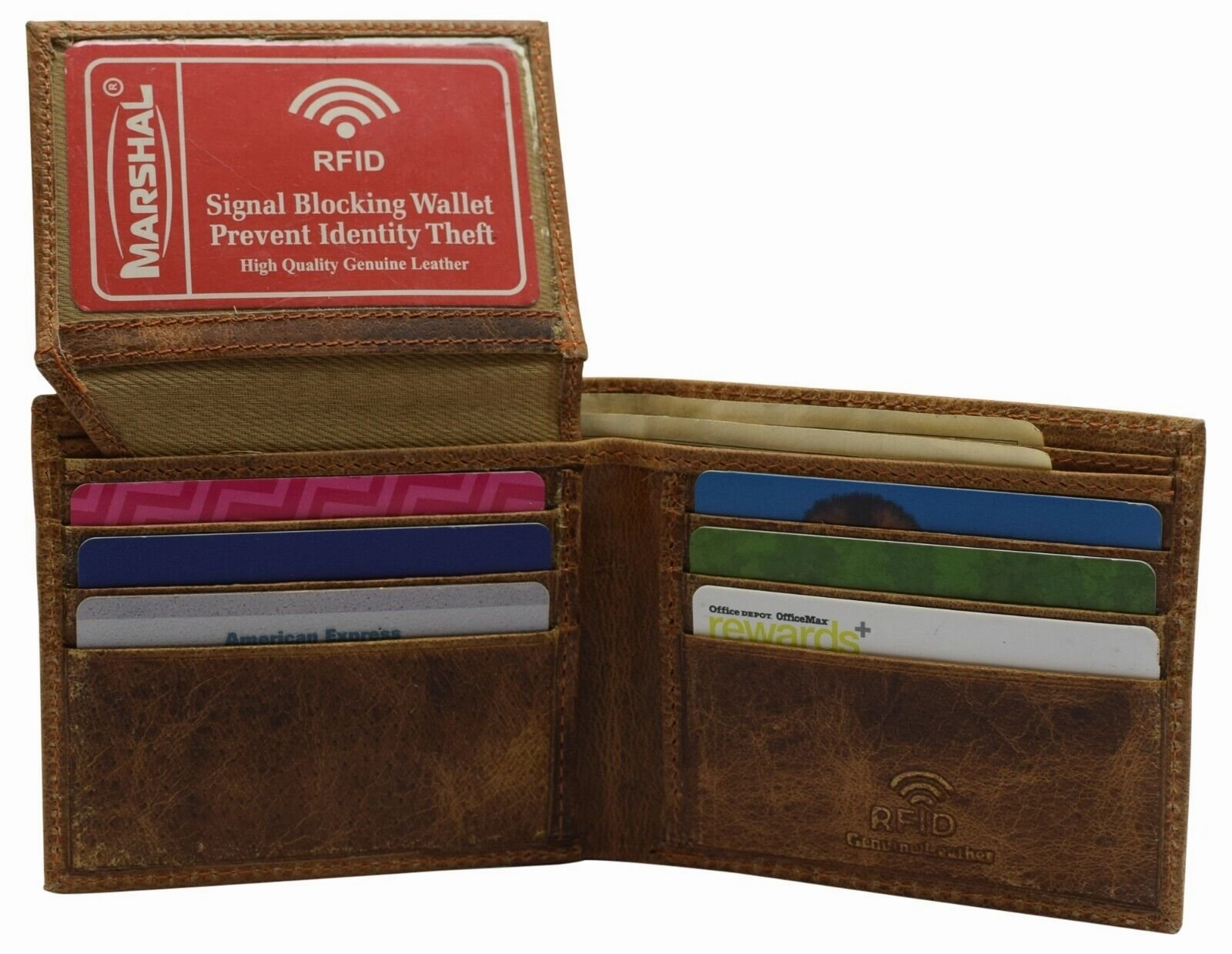 Rfid Blocking Genuine Hunter Leather Men'S Bifold Logo Debossed Wallets Exclusive Savings Event Grab Todays Deal