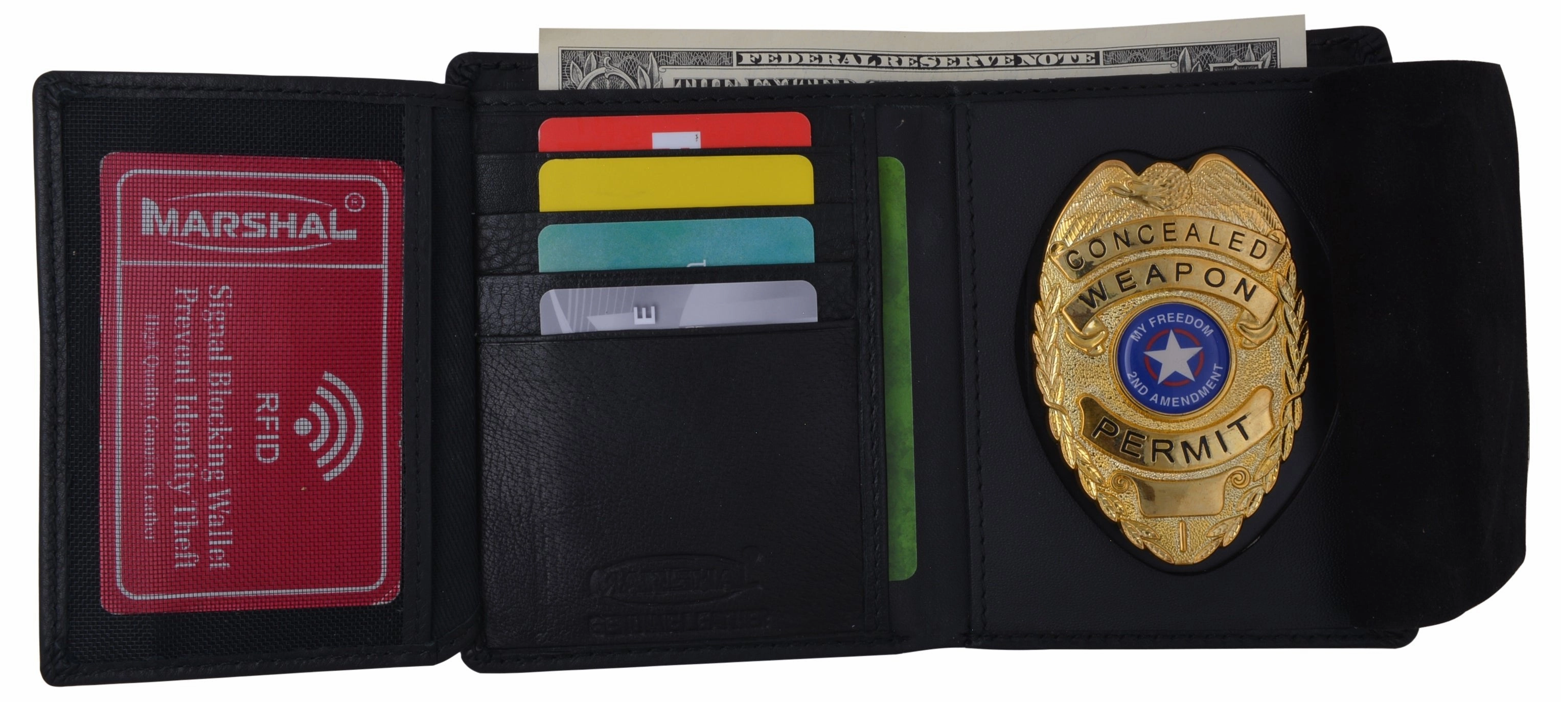 Rfid Blocking Genuine Leather Badge Holder Wallet Black Rfid2516Ta Price Slash Today Gift Ideas Galore