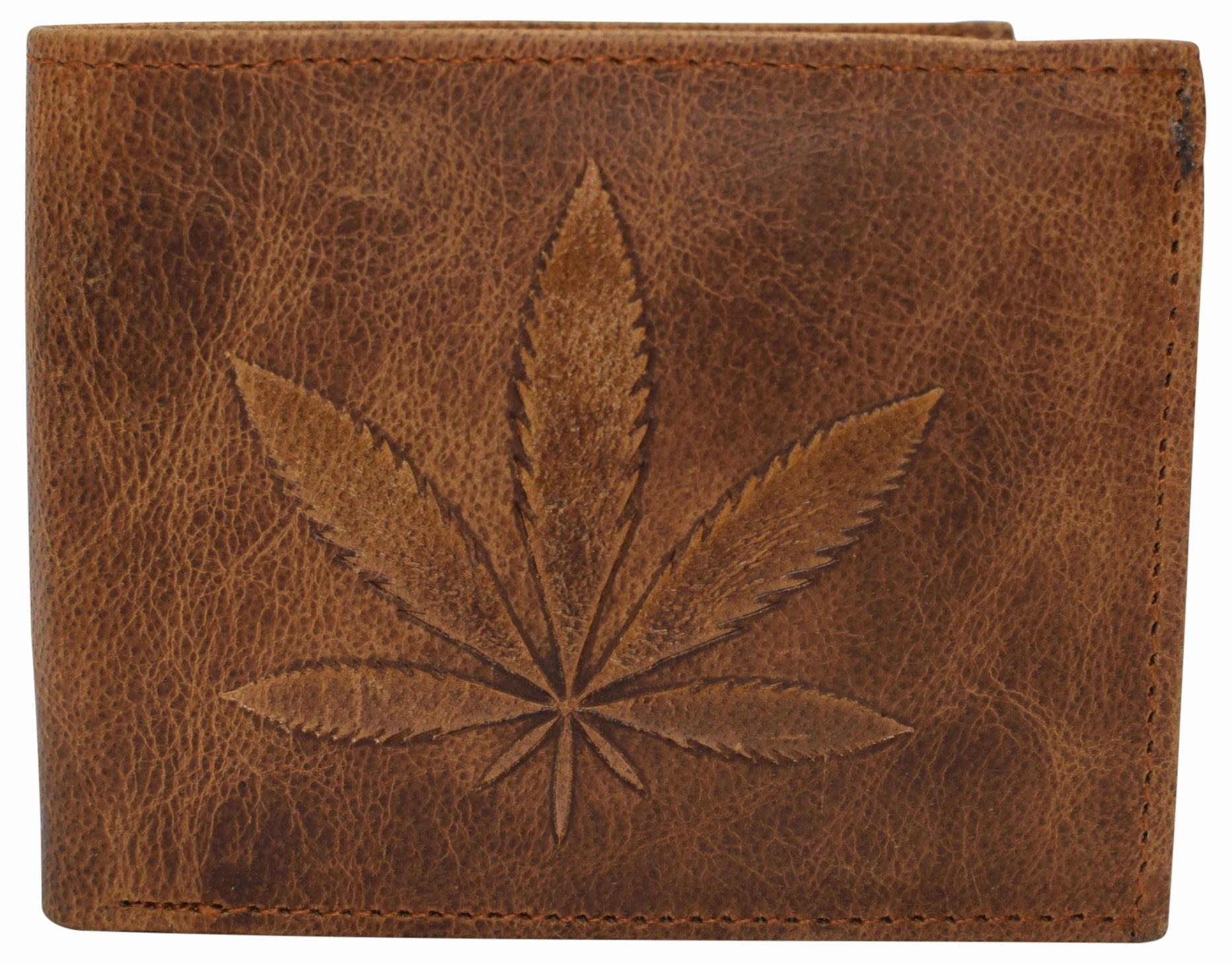 Best Deal Online Best Deal Alert Rfid Blocking Genuine Leather Men'S Bifold Logo Debossed Wallets