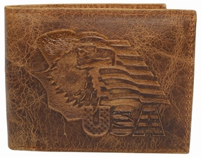 Rfid Blocking Genuine Leather Men'S Bifold Logo Debossed Wallets Big Price Drop Shop Now Save