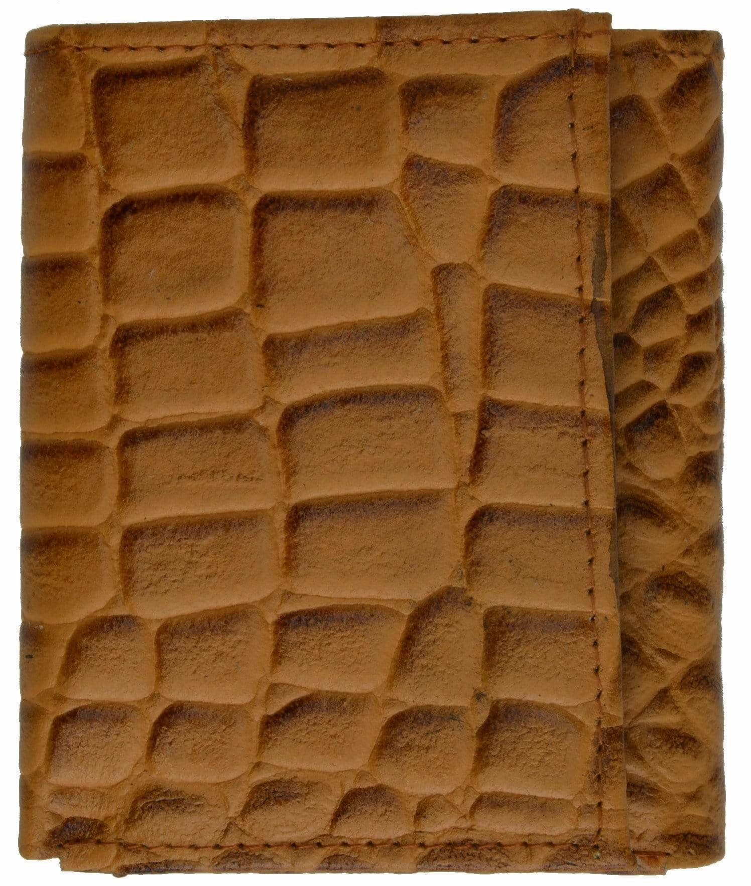 Gift Ideas Galore Daily Special Offer Alligator Print Cowhide Leather Trifold Wallet With Id Window & Credit Card Slots 71107 Cr