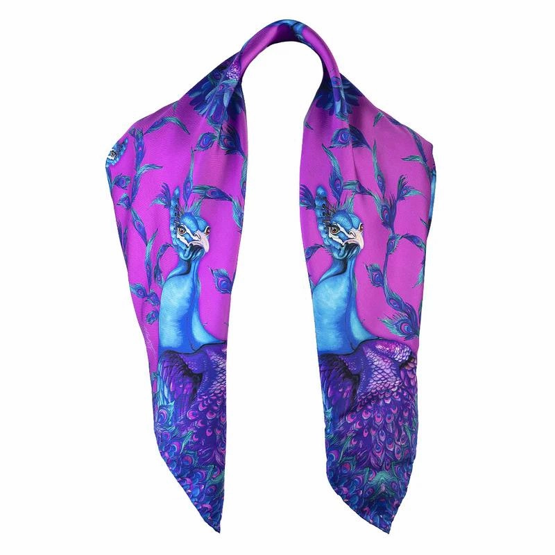 Clare Haggas Pluming Marvellous Large Square Silk Scarf - Fandango Pink Trending Hot Deal