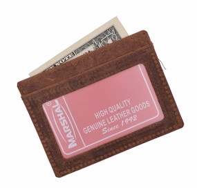 Hot Deals Today Mens Slim Vintage Genuine Leather Rfid Blocking Front Pocket Wallet Thin Card Holder Rfid370Htc