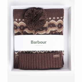 Deal Frenzy Today Dont Wait Save Barbour Fairisle Beanie & Scarf Gift Set - Autumn Dress