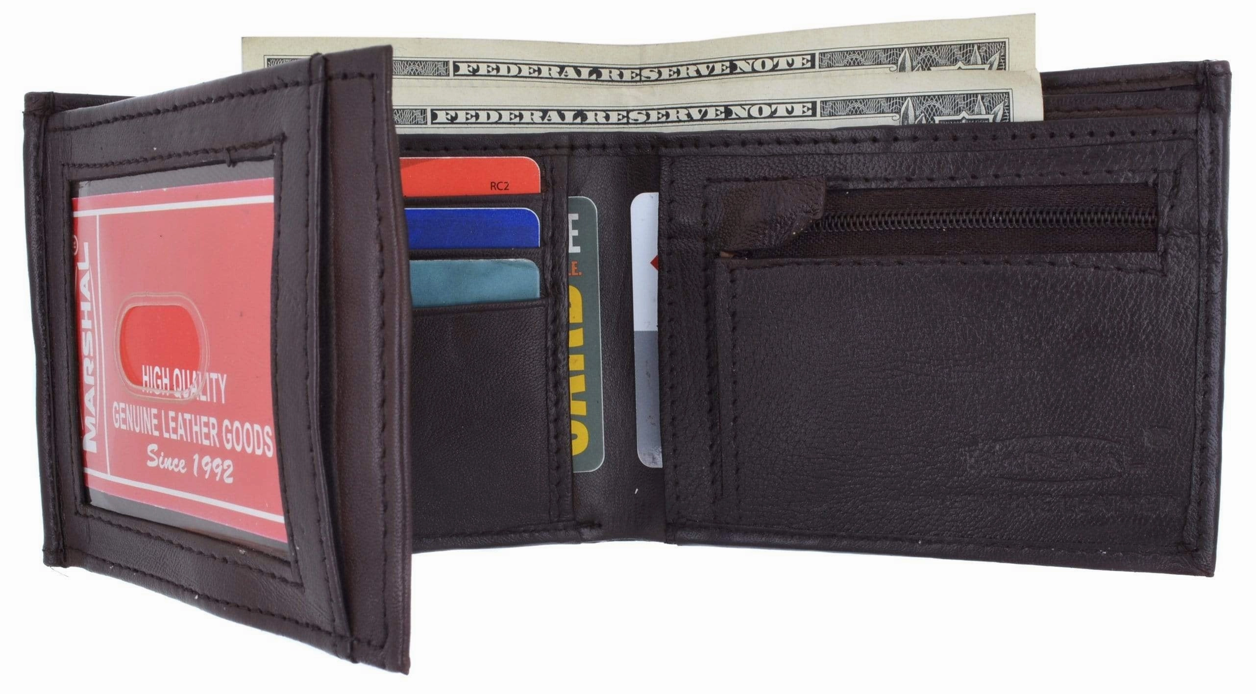 Genuine Leather Mens Bifold Wallet With Change Pocket 1692 Flash Offer Today Weekend Specials