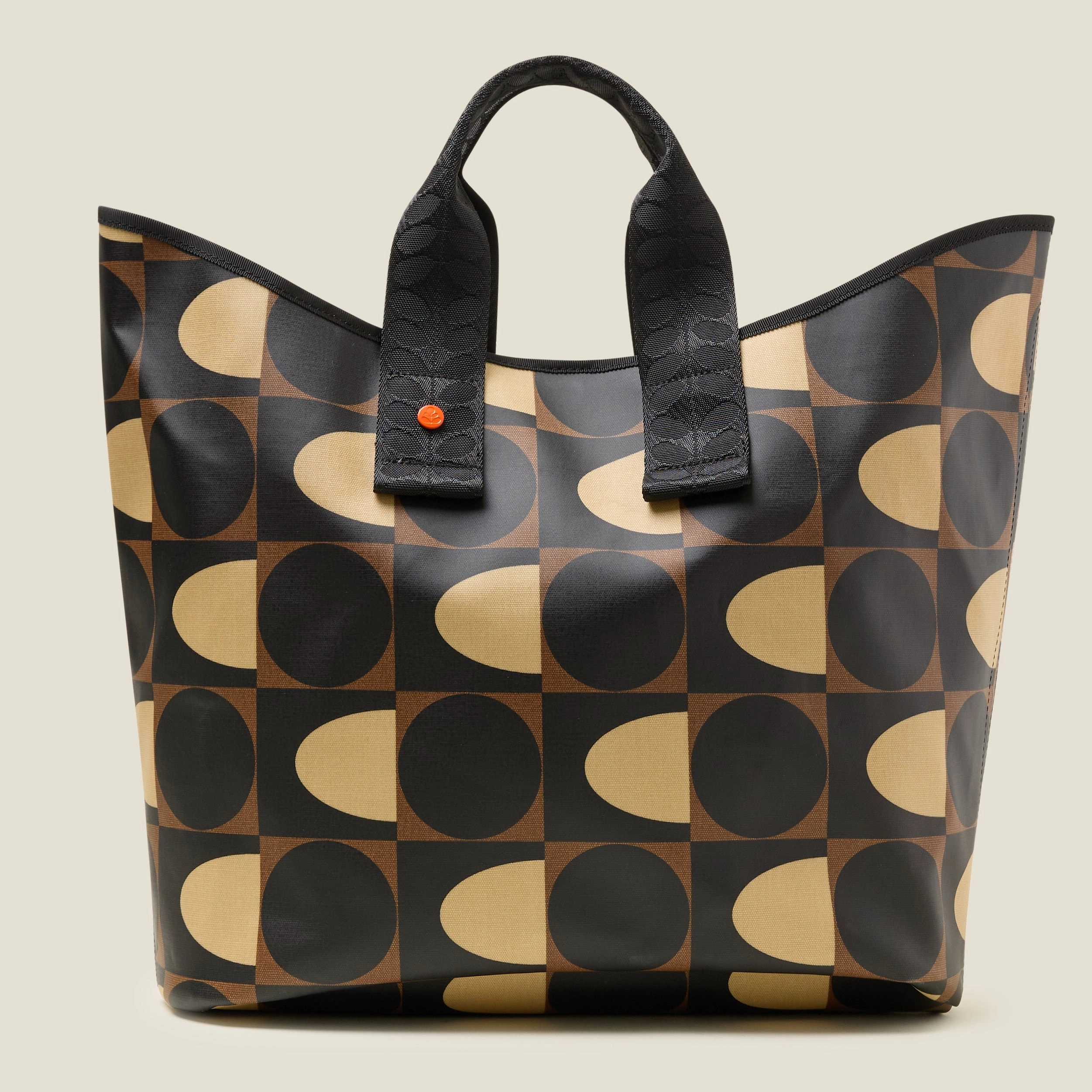 Carryall Large Tote Bag - Spot Square Mocha Best Deal Alert Dont Miss This Offer