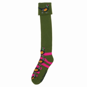 Shuttle Socks - Green And Pink Pheasant Shooting Socks Flash Deal Alert