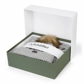 Clearance Savings Now Clearance Sale Now Schoffel Bakewell Ladies Hat/Scarf Set - Silver Grey