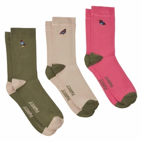 Price Drop Alert Schoffel Bamboo Ladies Socks (Box Of 3) 4-7 Uk - French Partridge Artichoke Mix
