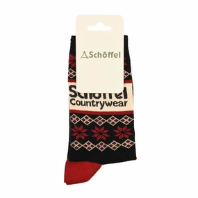 Schoffel Ladies Cotton Sock - Navy Fairisle MustHave Gift Ideas