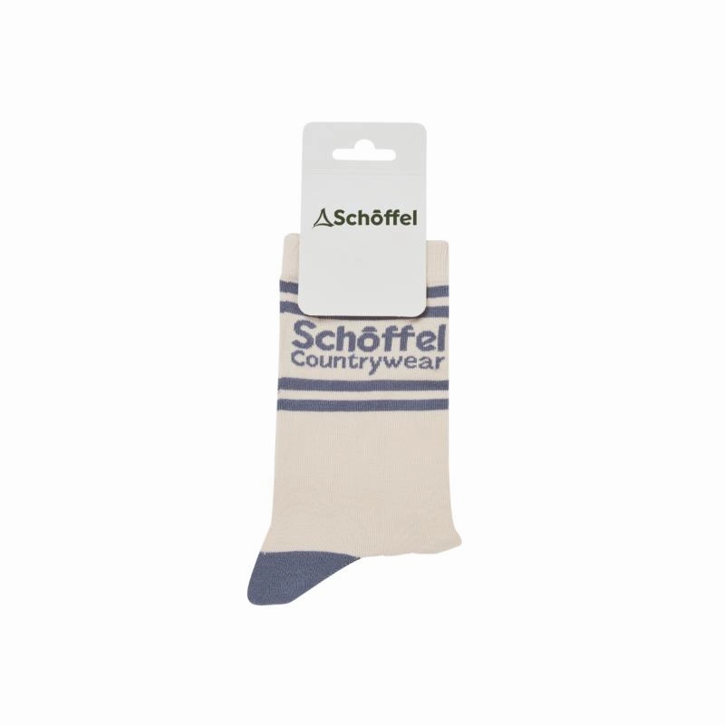 Mega Hot Offer Schoffel Ladies Cotton Sock - Pale Stone Retro