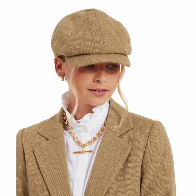 Surprise Offer Now Schoffel Ladies Newsboy Cap - Oak Herringbone Tweed