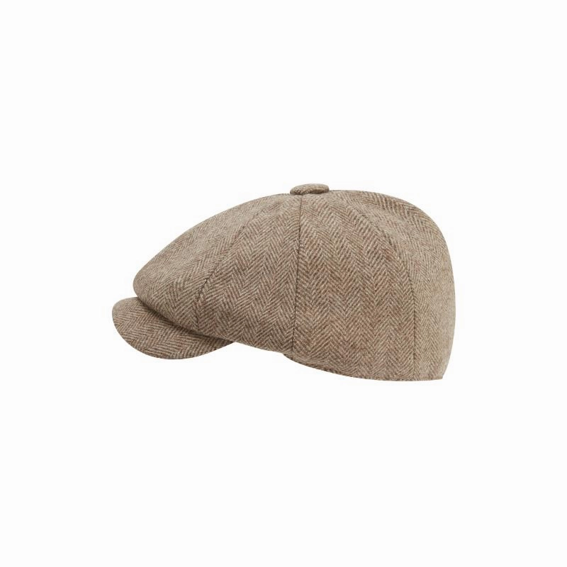 Schoffel Newsboy Mens Cap - Cobblestone Herringbone Tweed Hot Sale Today