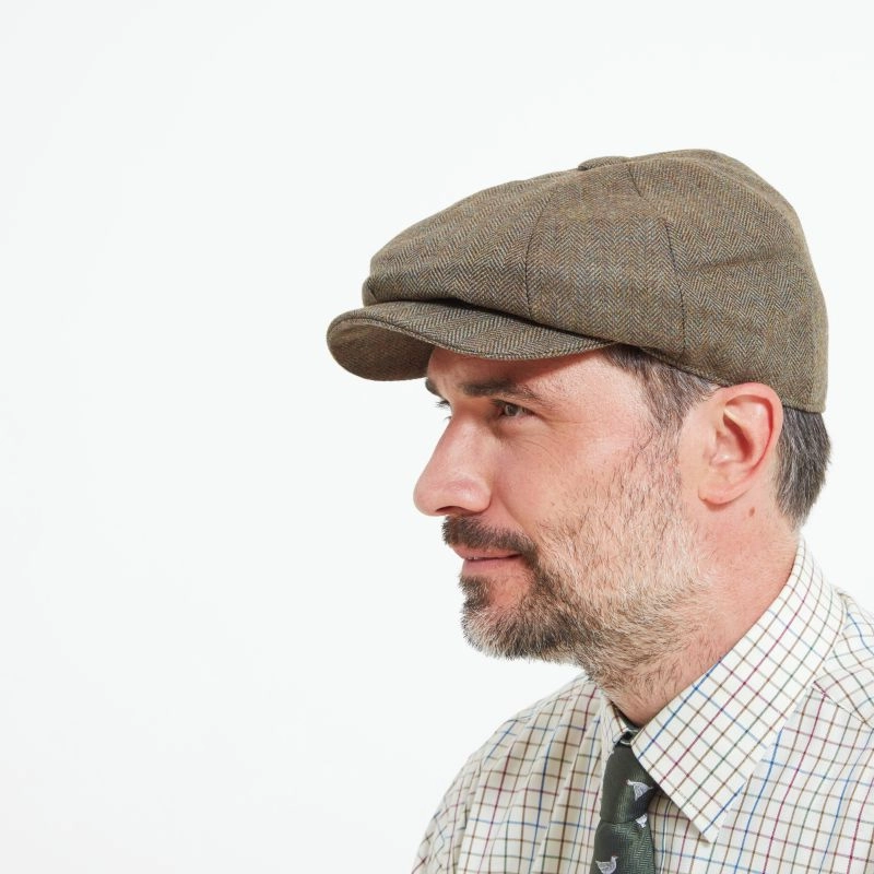 Price Drop Frenzy Schoffel Newsboy Mens Cap - Loden Green Herringbone Tweed