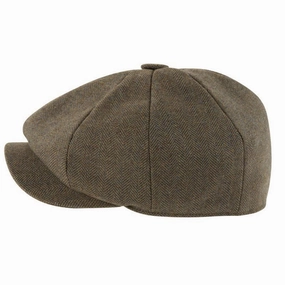 Deal of the Day Schoffel Newsboy Mens Cap - Loden Green Herringbone Tweed