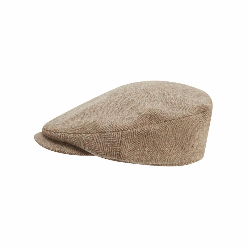 Schoffel Ptarmigan Countryman Mens Tweed Flat Cap - Cobblestone Herringbone Tweed Special Steal Event Grab Your Savings