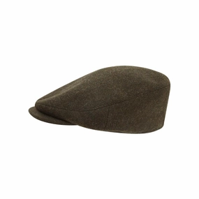 Limited Stock Deals Limited Time Steal Schoffel Ptarmigan Countryman Mens Tweed Flat Cap - Dark Olive Herringbone Tweed