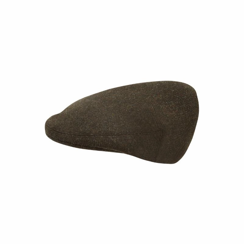 Special Surprise Sale Schoffel Ptarmigan Tweed Classic Mens Flat Cap - Dark Olive Herringbone Tweed