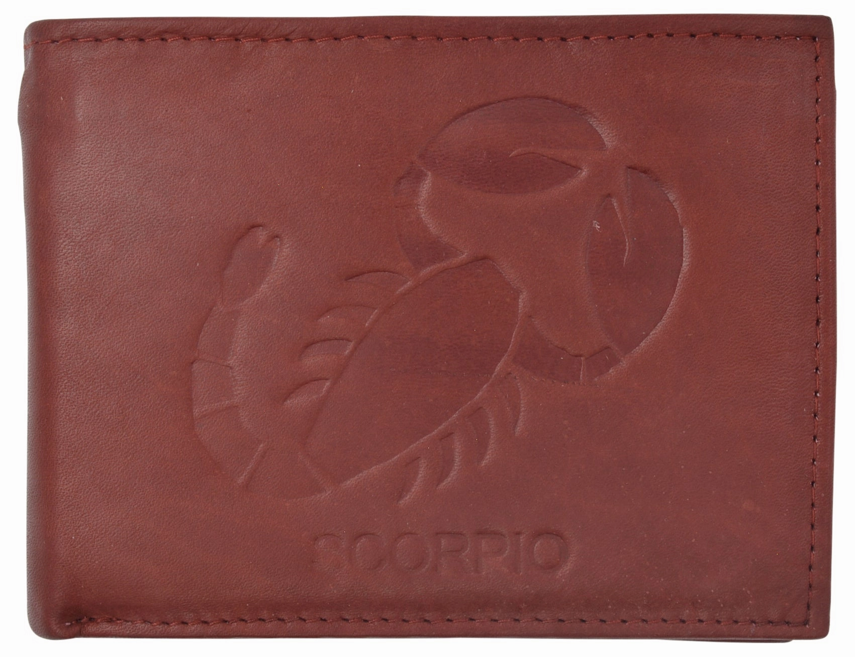 Hot Sale Frenzy Scorpio Zodiac Sign Bifold Trifold Genuine Leather Men'S Wallets