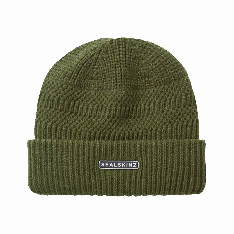 Trending Savings Now Sealskinz Gressenhall Waterproof Cold Weather Beanie - Olive