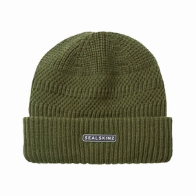 Trending Savings Now Sealskinz Gressenhall Waterproof Cold Weather Beanie - Olive