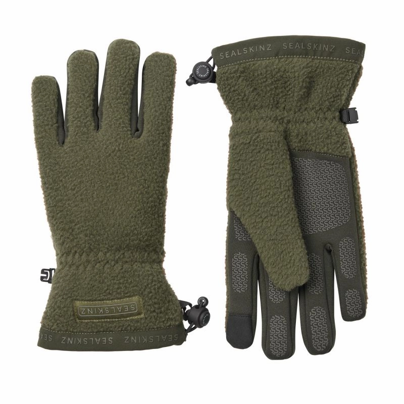 Sealskinz Hoveton Waterproof Sherpa Gloves - Olive Hot Offer Ending Soon