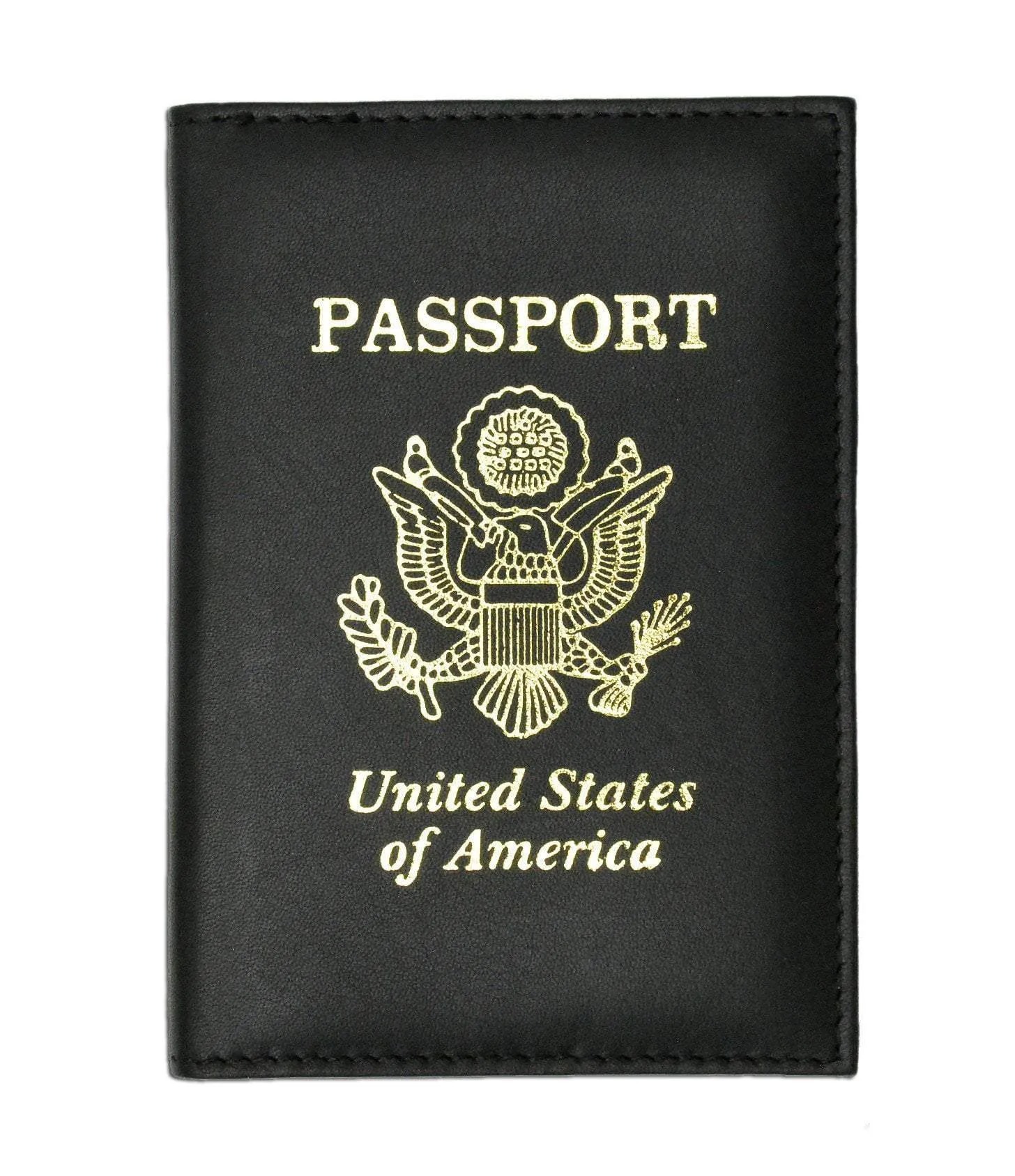 Price Drop Today Mega Online Discount Rfid Blocking Premium Leather United States Passport Holder Golden Print Emblem Rfid P 601 Usa (C)