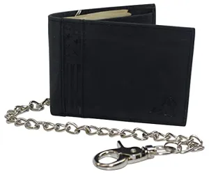 Mens Rfid Blocking Chain Biker Wallet Genuine Leather Bifold Usa Stars & Stripes Design Wallets For Men Hot Offer Frenzy Dont Miss Out