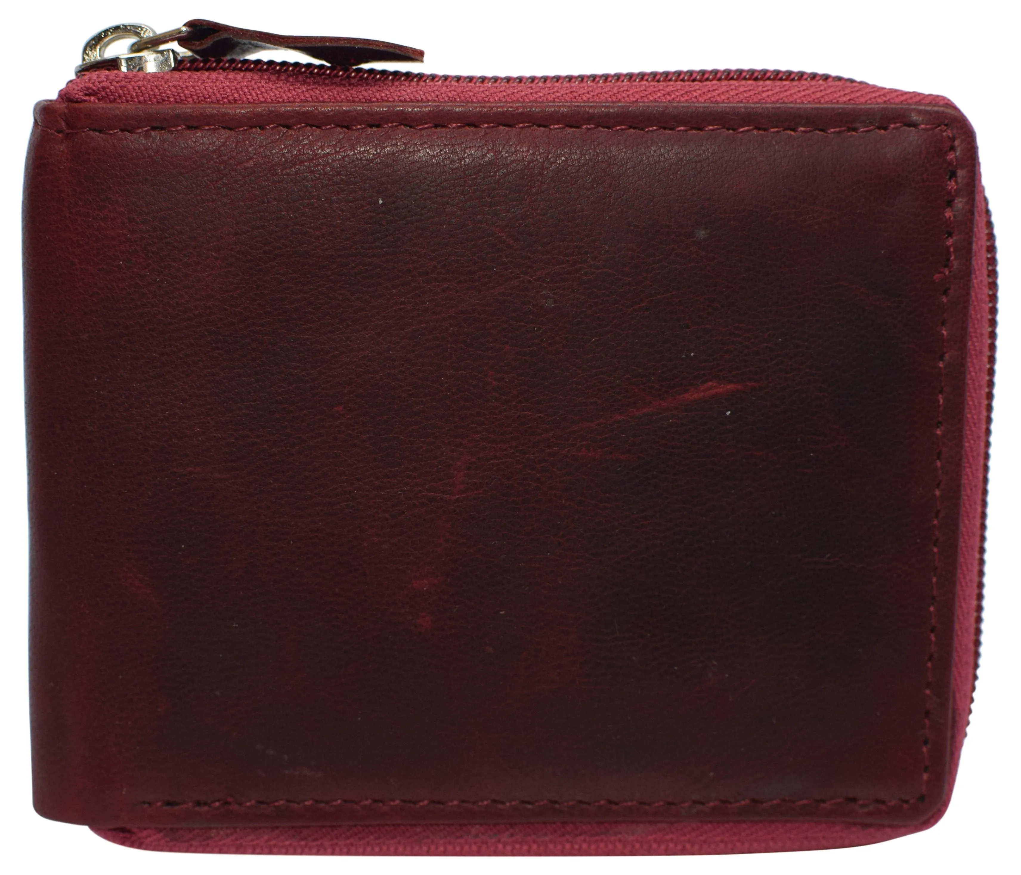 Trending Hot Picks Rfid Men'S Leather Zipper Wallet Zip Around Wallet Bifold Multi Card Holder Purse