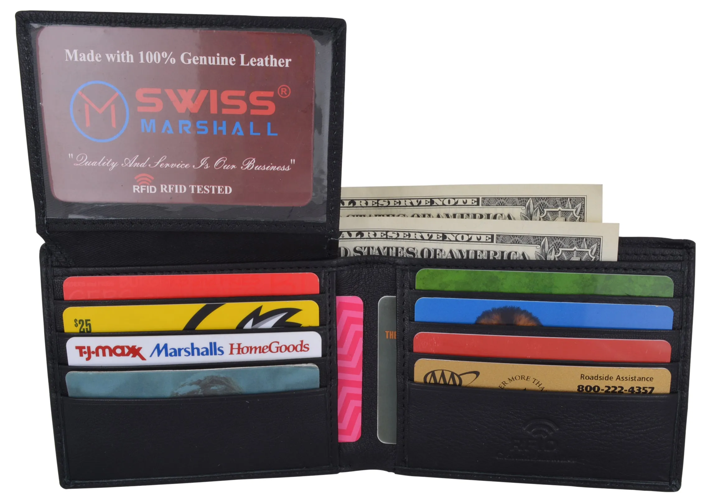 Limited Time Discount Men'S Slim Bifold Rfid Security Blocking Premium Leather Credit Card Id Wallet