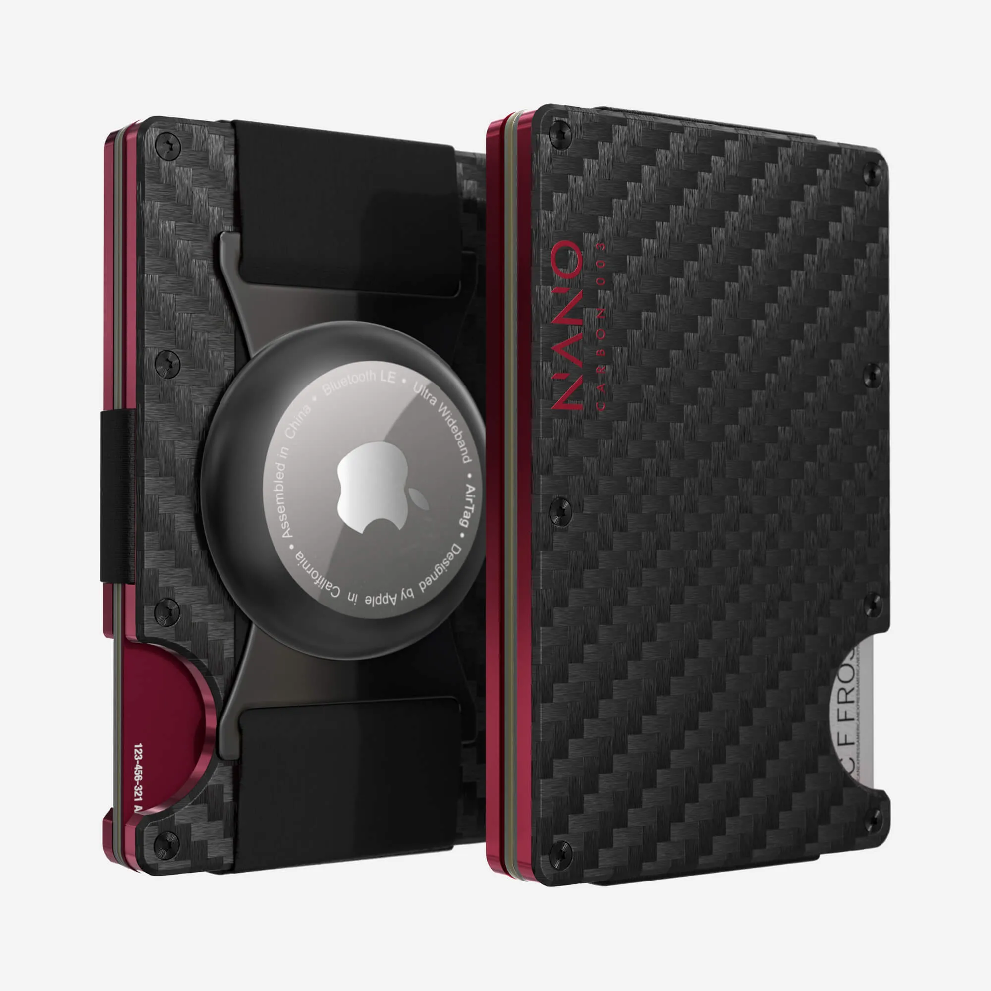 003 Airtag Cash Strap Wallet (Stealth Black/Volcano Red) Steal Todays Offer
