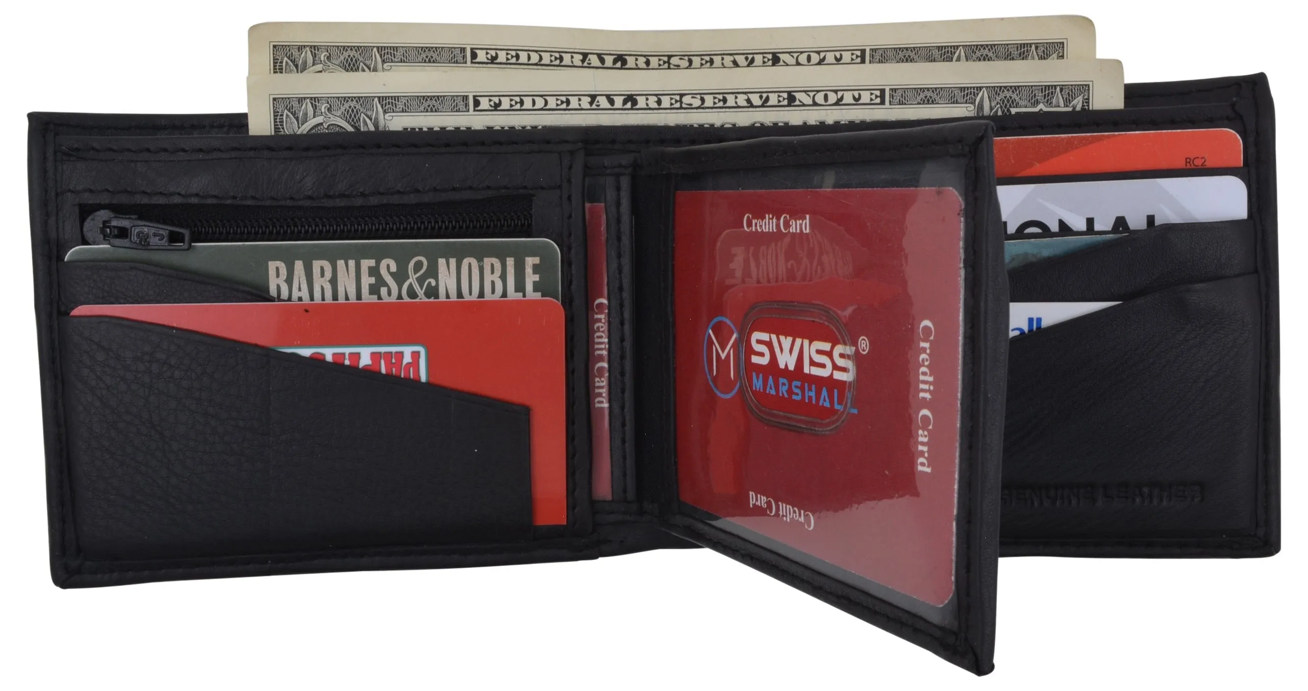 Mens Rfid Tested Leather Bifold Card Id Holder Wallet W/Removable Center Flap Dont Miss This Offer Limited Stock Deals