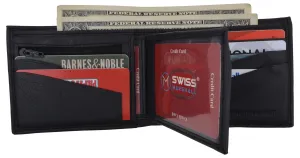 Mens Rfid Tested Leather Bifold Card Id Holder Wallet W/Removable Center Flap Dont Miss This Offer Limited Stock Deals